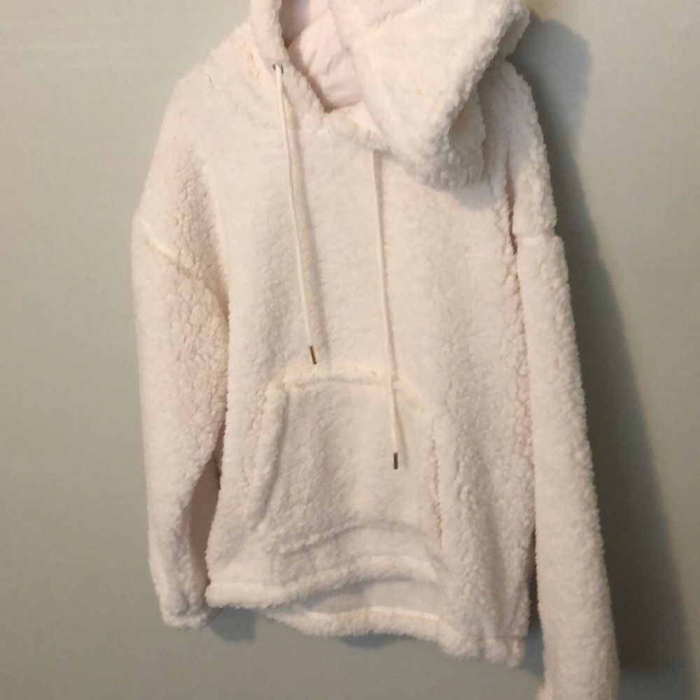 White fluffy sweater